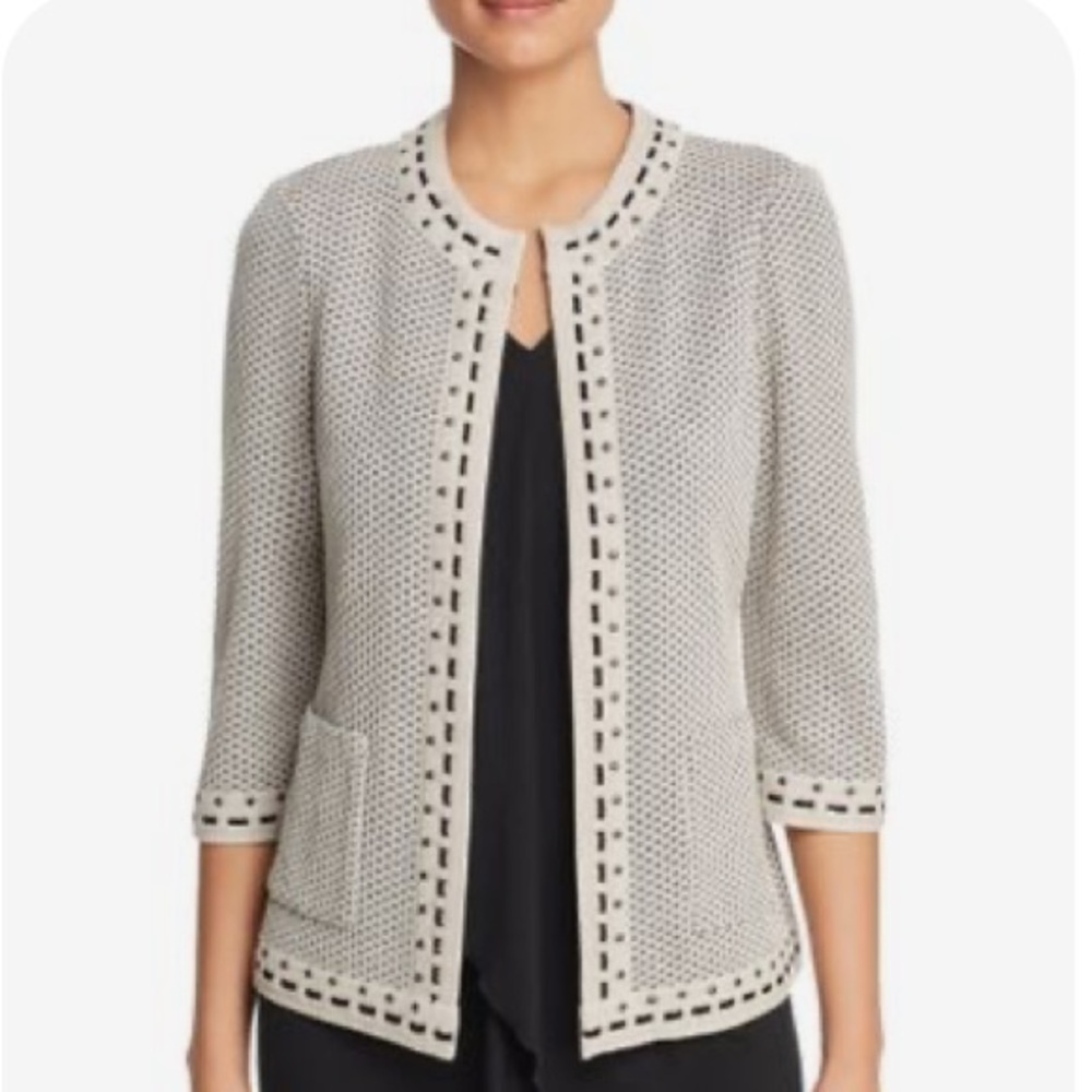 Misook XL Studded Almond open Jacket